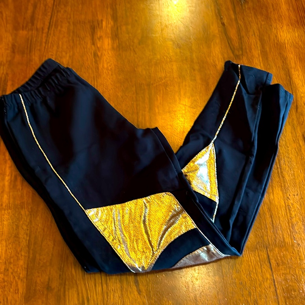 Super cool Minkpink stretch black and gold pants with zipper ankles